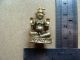 Rare Antique Mini Old Brass Small Lp Tae Buddha Statue Kuman Thong Thai Amulet. Amulets photo 1
