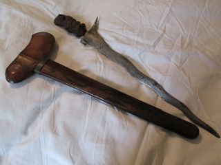 Antique 16th - 18th Century Indonesian Kris Keris Sword Dagger W/sheath photo