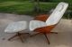 Mid Century Modern George Mulhauser Lounge Chair And Ottoman By Plycraft,  White Mid-Century Modernism photo 2