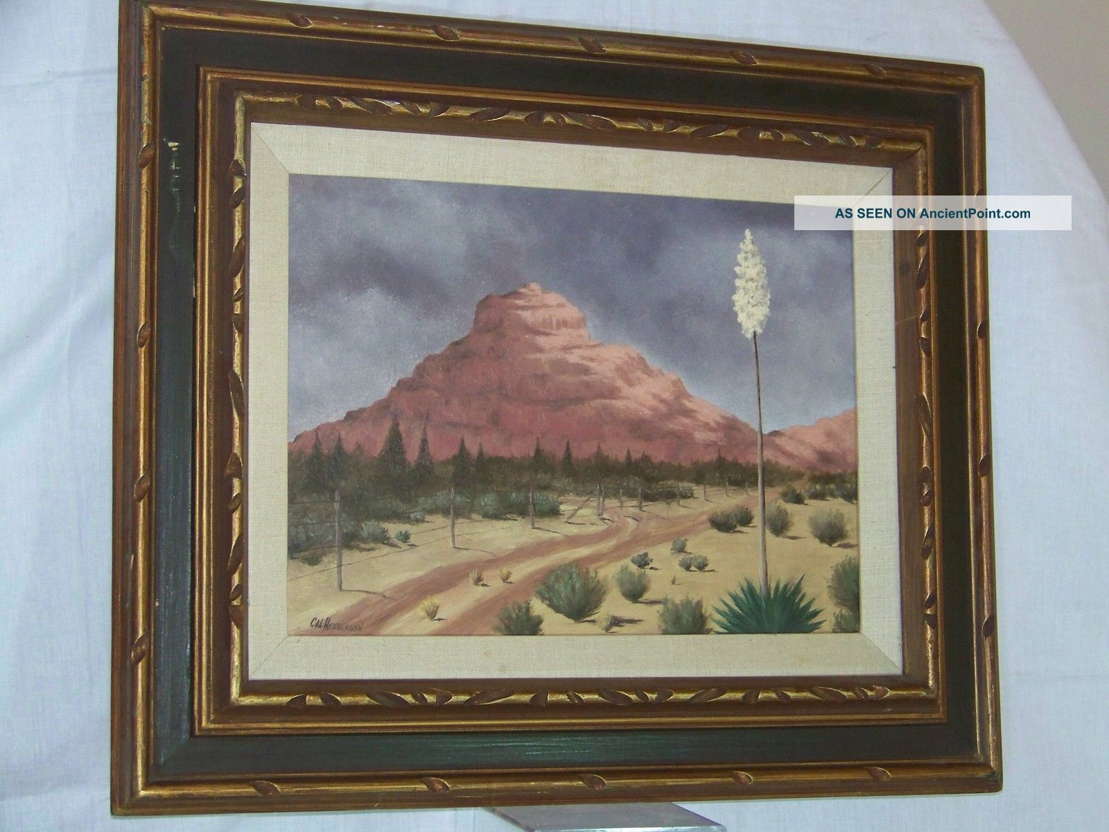 Plein Air American Desert Canyon Landscape Cal Henderson Painting Mid-Century Modernism photo