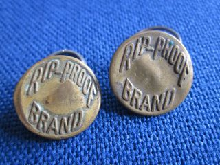 Antique Brass Rip Proof Brand Buttons,  Brass Shanks,  Ring Loops Collectible photo