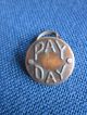 Antique Brass Pay Day Button,  Brass Shank,  Ring Loop Vintage Collectible Buttons photo 2
