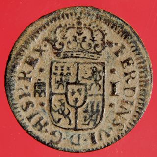 Perfect 1747 Pirate Cob Coin 1 Maravedis Segovia Mint Philip V Colonial Treasure photo