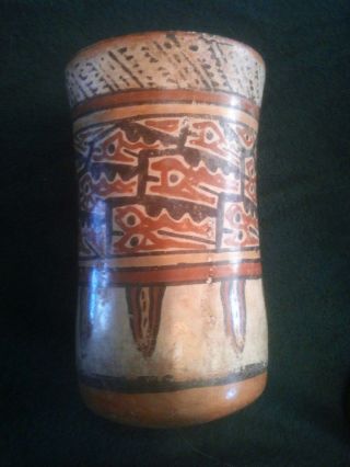 Inca Treasures Ltd Pre Columbian Polychrome Nazca Vessel,  Pottery,  Artifact,  Coa photo