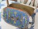 Antique Norwegian Dtd 1891 Bridal Basket Tine Box Orig Paint Rosemaling Sewing Boxes photo 1
