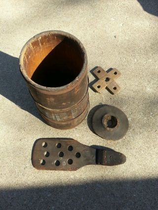 Antiique Wooden Butter Churn Signed C.  Wilder,  So.  Eins Mass.  Outstanding photo