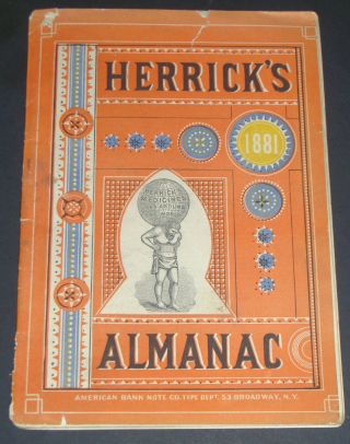 1881 Herrick ' S Almanac,  Quackery,  Quack Medicine 