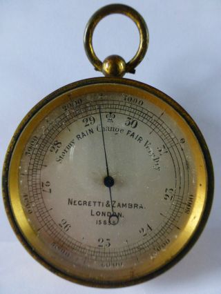 C1855 Antique Pocket Barometer Negretti & Zambra London 15855 photo