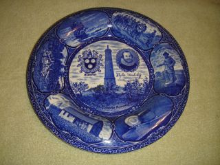 Antique Myles Standish Historical Dish Plate - Blue Plate - 1905 - A.  S.  Burbank - R&m photo