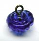 Antique Charmstring Glass Button Cobalt Blue Berry Top Swirl Back Buttons photo 2