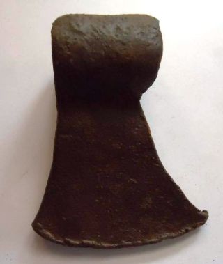 Old Vintage Hand Casted Iron Steel Axe Head,  Rich Patina Collectible photo