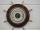 Vintage West German Old Wooden And Brass Nautical Barometer Barigo - Ships Wheel Other photo 6
