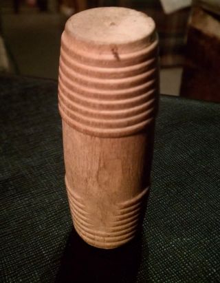 Primitive Homestead Cabin Pantry Hand Turned Wood Barrel Small Spice Box photo
