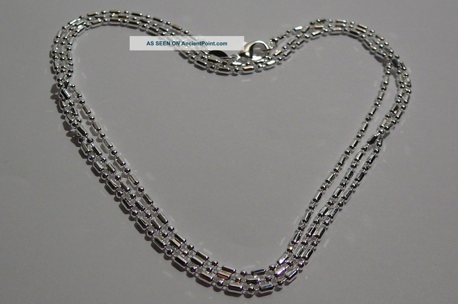 . Necklace 20  (50 Cm).  Men ' S - Women ' S.  Silver.  925 Mark. Other photo