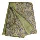 Vintage Saree Pure Silk Paisley Printed India Sari Fabric Green Deco Dress 5yd Other photo 1