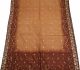 Vintage Saree Pure Silk Bandhni Printed India Sari Fabric Orange Deco Craft 5yd Other photo 3