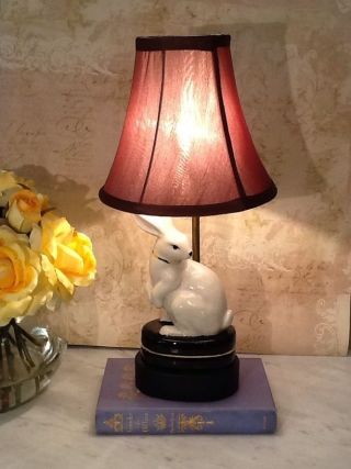 Chinese Export Designer Rabbit Accent Lamp Crackle Glaze Designer Decorator Choc photo