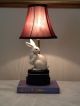 Chinese Export Designer Rabbit Accent Lamp Crackle Glaze Designer Decorator Choc Lamps photo 5