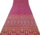 Vintage Saree Silk Blend Floral Printed India Sari Fabric Magenta Craft Art Other photo 1