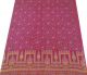 Vintage Saree Silk Blend Floral Printed India Sari Fabric Magenta Craft Art Other photo 2