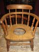 Antique Windsor Child ' S White Oak Potty Chair Great Plant Stand Euc Primitives photo 1