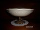 Stunning Ornate Antique Bowl Off White With Brass Base Marked 444 M.  C. Bowls photo 2