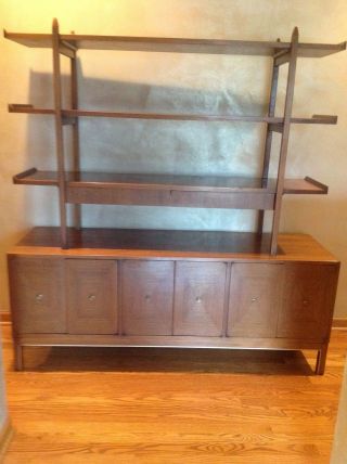 Mid Century Modern American Of Martinsville Sideboard Credenza & Shelves photo