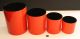 Mid Century 60 ' S Japanese 4 Chinese Red &black Lacquer Nested Containers Fun Mid-Century Modernism photo 7