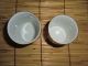 Japanese Kutani Porcelain Pair 2 Tea Cups Lids Set W/original Wood Case Glasses & Cups photo 2