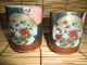 Japanese Kutani Porcelain Pair 2 Tea Cups Lids Set W/original Wood Case Glasses & Cups photo 3