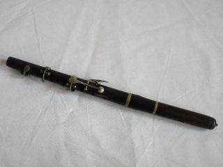 Antique Very Old Flute From The Early 20th Century Mahogany photo
