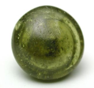 Antique Olivine Waistcoat Glass Button photo