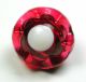 Antique Charmstring Glass Button Cranberry Crown Mold Dome W/ Swirl Back Buttons photo 1