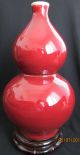Large Chinese Kang Hsi Ox Blood Red Double Goruded Vase Vases photo 1