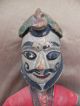 3 Antique Indonesian Carved Wood Puppet Doll Figures Of Royal Fighting Soldiers Carved Figures photo 6