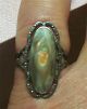 Rare Late 1800 ' S Victorian Coral Seed & M - O - Pearl Sterling Silver Ring Victorian photo 7