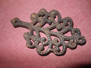 Vintage Wilton Cast Iron Trivet Scrolled Tree Small 5 In Tall photo