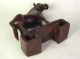 Unusual Old Chinese Oriental Carved Mahogany Wood Horse On Stand,  Glass Eyes Horses photo 4