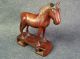 Unusual Old Chinese Oriental Carved Mahogany Wood Horse On Stand,  Glass Eyes Horses photo 5