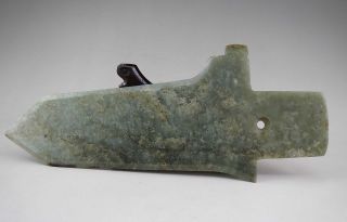 Antiqeue Chinese Qijia Culture Jade Carved Jade Ge Carving photo