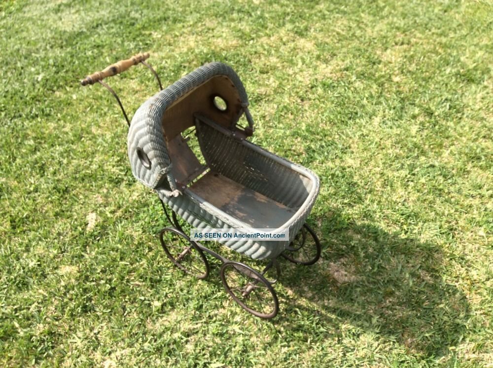 Vintage Antique Wicker Baby Doll Carriage - Buggy Baby Carriages & Buggies photo