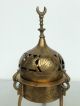 Egyptian Revival Islamic Brass Incense Burner Ottoman Cairoware Middle East photo 2