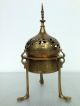 Egyptian Revival Islamic Brass Incense Burner Ottoman Cairoware Middle East photo 4
