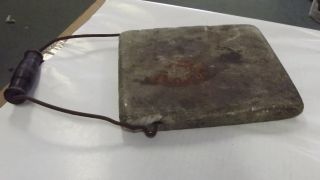 Stone Bed Warmer - Antique / Primitive W/ Metal & Wood Handle 8 