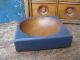 Small Vintage Wood Mortar And Pestle Robins Egg Blue Paint Primitives photo 4
