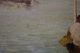 Circa - 1900 Antique Mediterranean Impressionist Seascape Fishermen Oil Painting Other photo 4