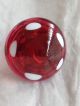 463 Red Ruby Antique Charmstring Glass Button Cone W/ White Dots Swirl Back Buttons photo 1