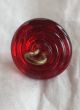 463 Red Ruby Antique Charmstring Glass Button Cone W/ White Dots Swirl Back Buttons photo 2