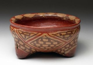 Inca Treasures Pre Columbian Bowl Pottery,  Artifact,  Vessel Copador,  Art,  Coa photo