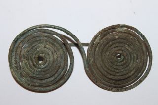 Rare Ancient Greek Samnite Bronze Spectacle Brooch 4/3rd Century Bc photo